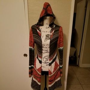 MUDD Navajo inspired Knit L/S Hooded Cardigan